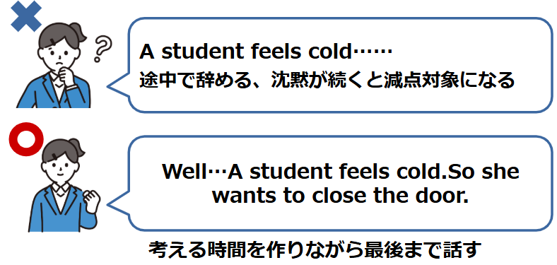 とにかく途中で辞めず最後まで話す