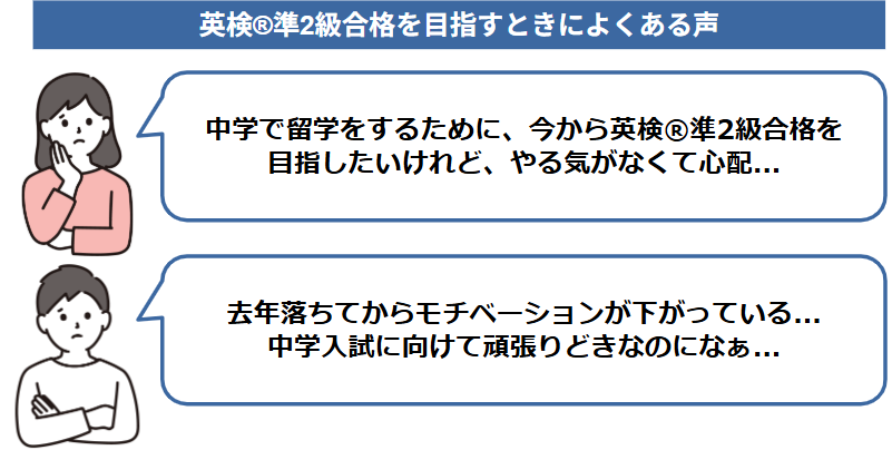 英語®準2級合格を目指すときによくある声